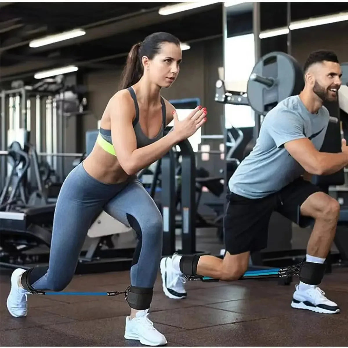 Ensemble Sangles de Cheville & Bandes de Résistance en TPE – Fitness, Musculation, Pilates & CrossFit Femme