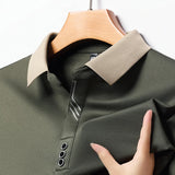Polo à Manches Longues à Col Beige pour Homme
