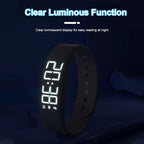 Bracelet Intelligent LED Étanche – Smartband avec Podomètre, Montre Numérique et Alarme Vibrante
