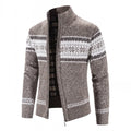 Cardigan Zippé Broderie Design pour Hommes