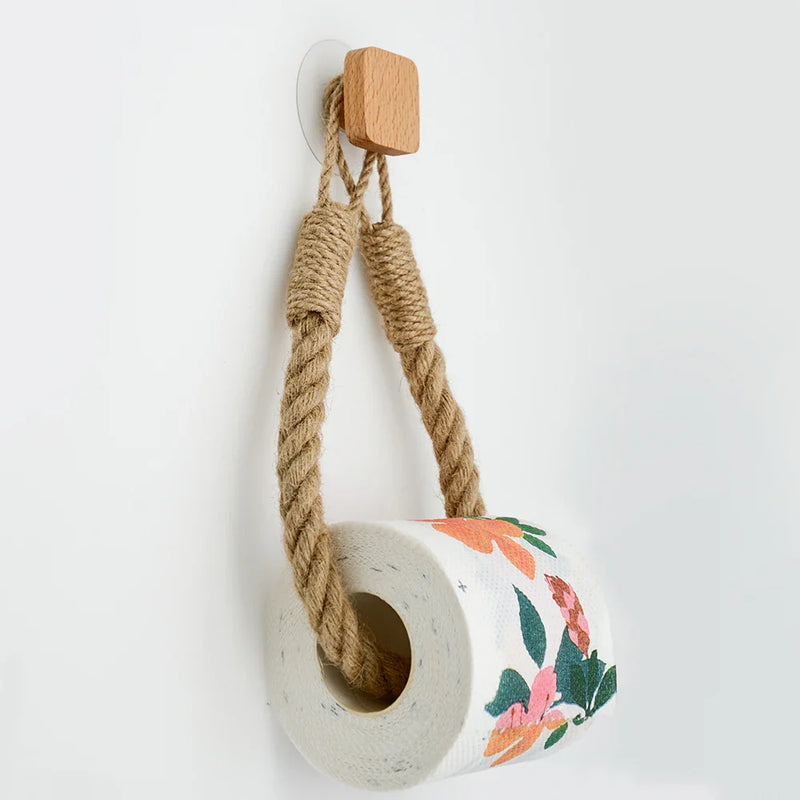 Porte-papier en corde Vintage - Sans clou ni vis