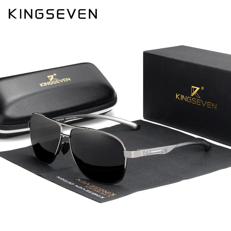 KINGSEVEN – Lunettes de Soleil Polarisées UV400 en Aluminium pour Homme