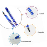 6x Stylos Gel effaçables + 50 recharges - Gomme OFFERTE