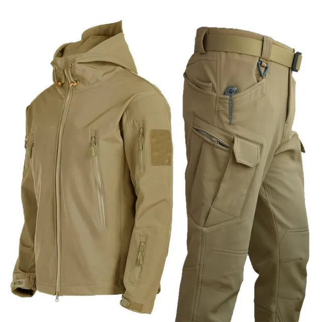 Ensemble Militaire Veste et Pantalon tactique Multipoches - Doublure Polaire