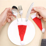 Lot de 10 Portes-couverts Bonnet de Noël