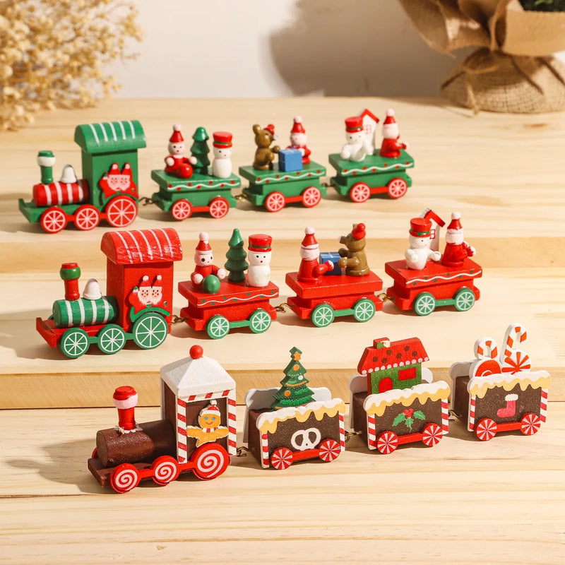 Mini train de Noël en Bois