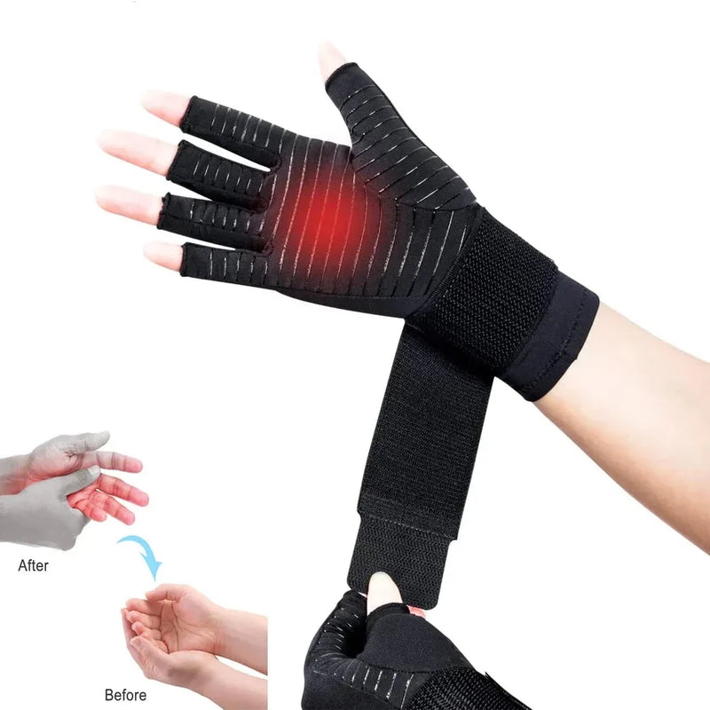 Gants mitaines de compression anti arthrose