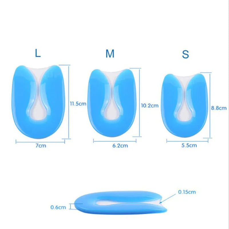 4 Paires de Coussinets en Gel Silicone souple pour fasciite plantaire