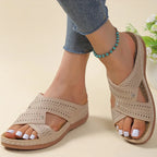 Sandales compensées peep toe pour femme