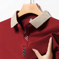 Polo à Manches Longues à Col Beige pour Homme