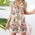 Combinaison short d'éte légère en Coton et lin