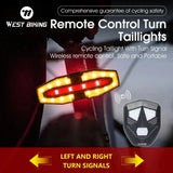 Feu arrière de vélo avec clignotants télécommandés rechargeable USB