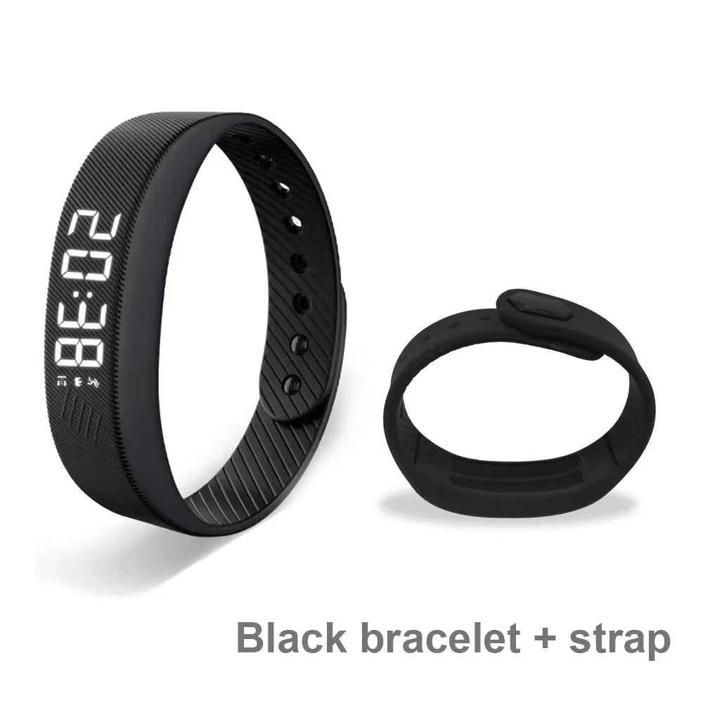 Bracelet Intelligent LED Étanche – Smartband avec Podomètre, Montre Numérique et Alarme Vibrante