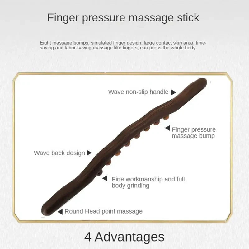 Bâton de Massage 8 Perles pour Drainage Lymphatique Corps