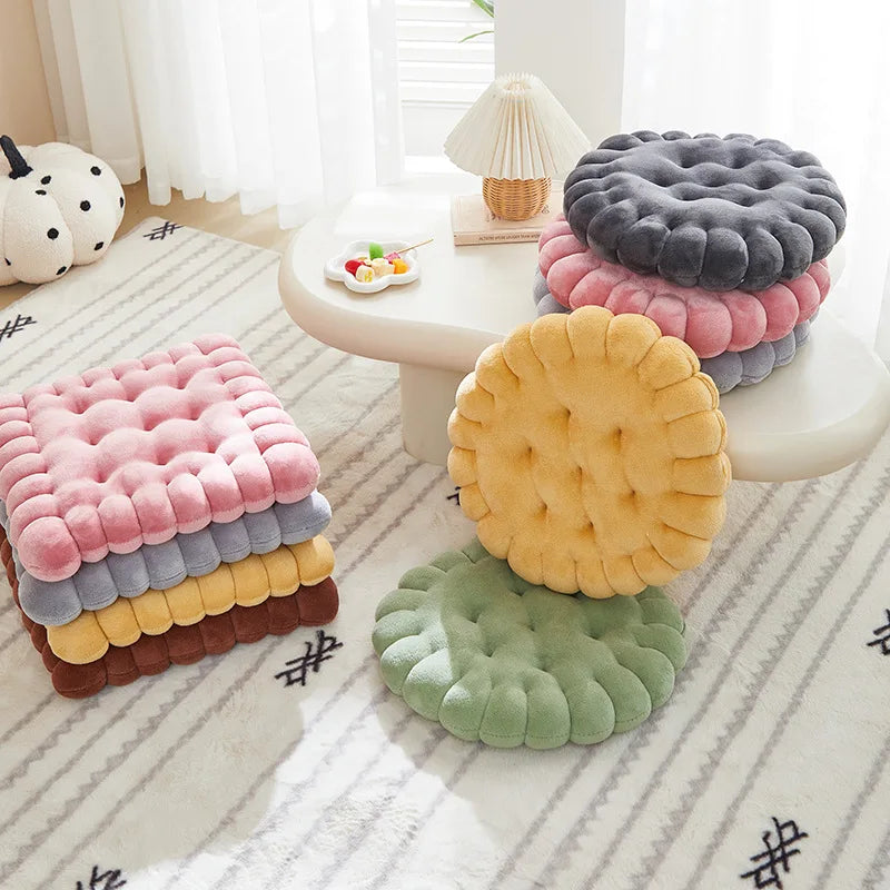 Coussin de Chaise en Velours Gaufré 40CM – Rond ou Carré, Doux et Confortable