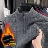 Pull Tricoté en Polaire avec Col Cheminé à Zip - Homme