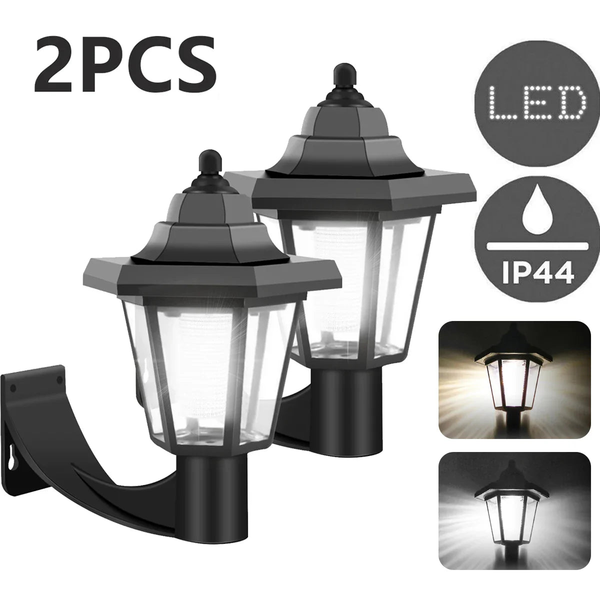 Lote de 2 apliques solares LED vintage