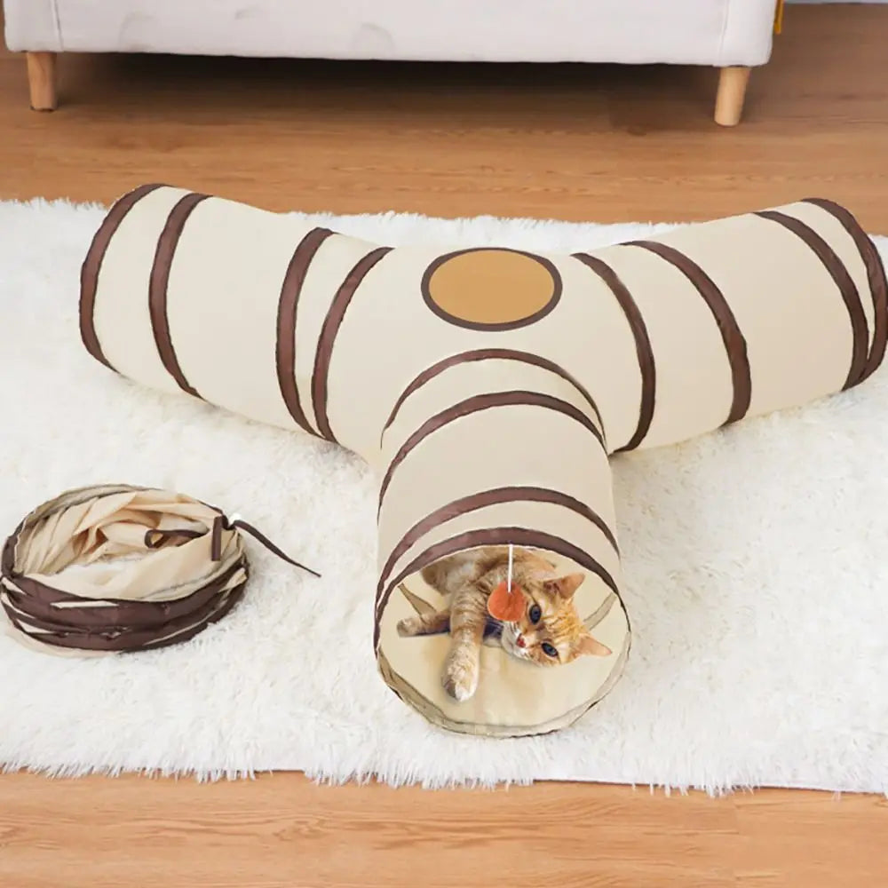 Tunnel de Jeu Interactif Pliable pour Chat Respirant & Résistant – Idéal pour Jeu et Cachette