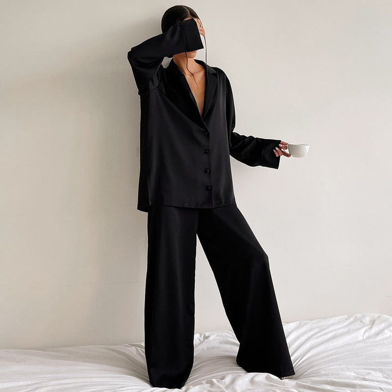 Pyjama Oversize confortable - effet satin