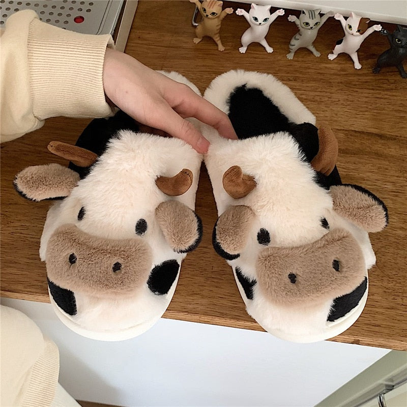 CUTE COW -  Pantoufles chaudes et moelleuses