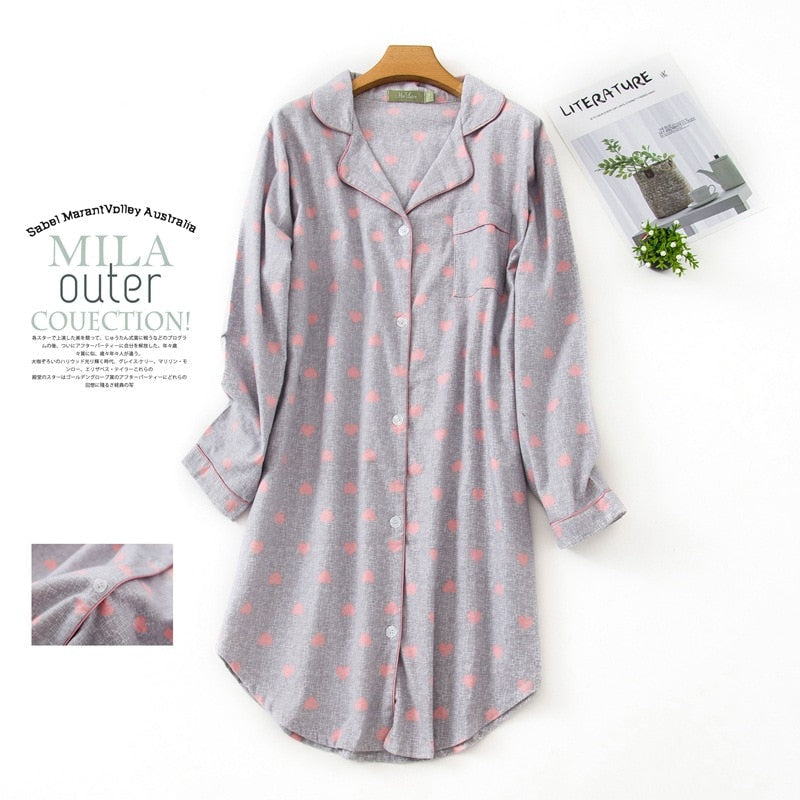 Chemise de nuit en coton & flanelle