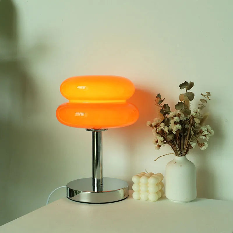 Lampe macaron en verre Rétro années 60