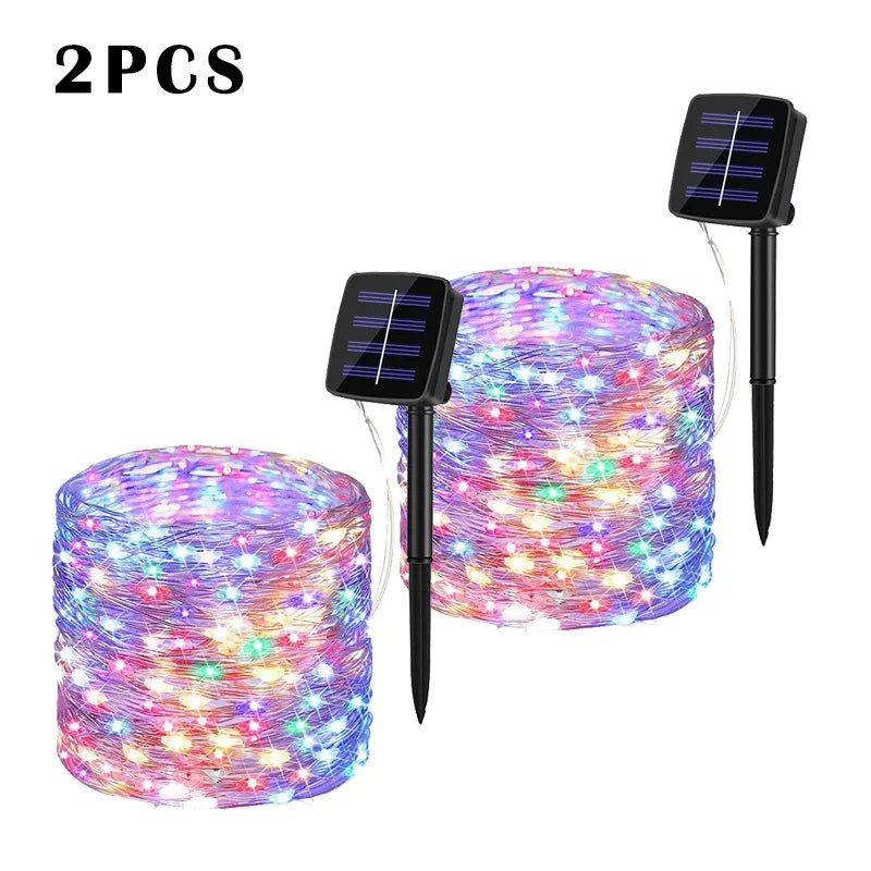 Pack de 2 Guirlande LED Solaires décoratives