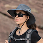 Chapeau d'été femme avec trou pour queue de cheval — polyester respirant, pliable