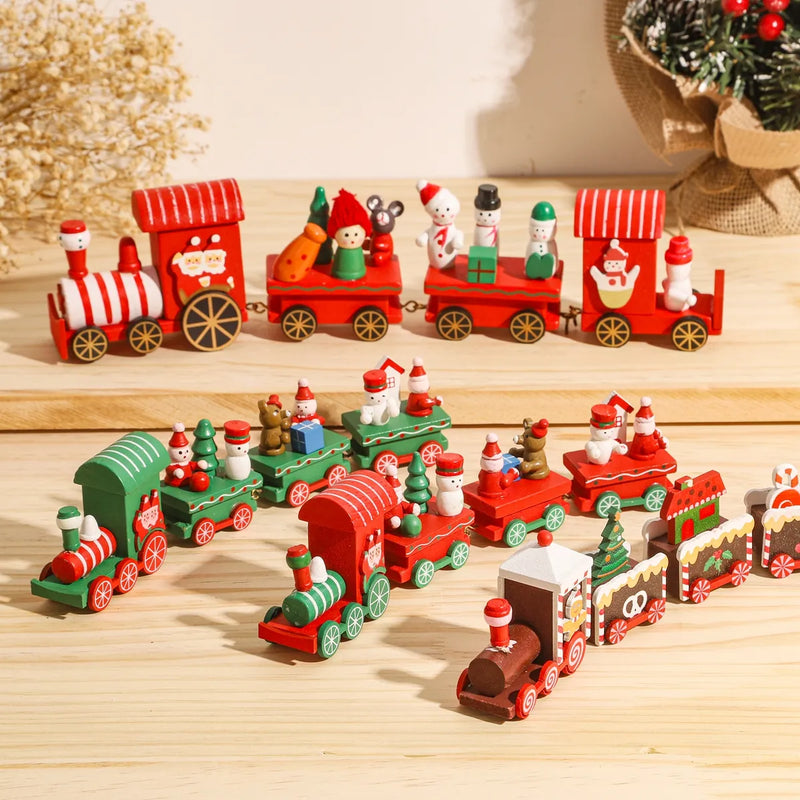 Mini train de Noël en Bois