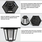 Set of 2 Vintage LED Solar Wall Lights