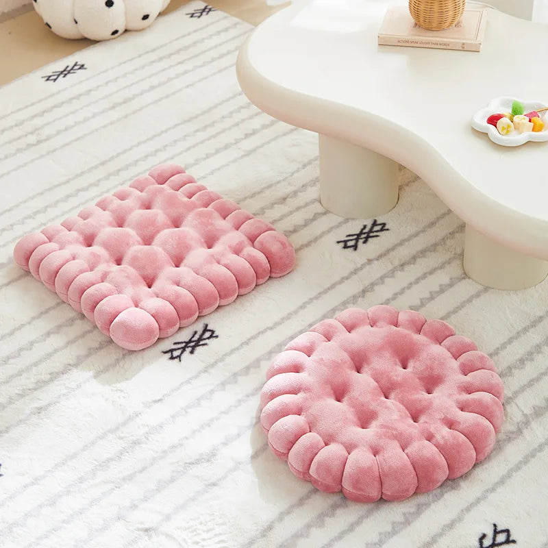 Coussin de Chaise en Velours Gaufré 40CM – Rond ou Carré, Doux et Confortable