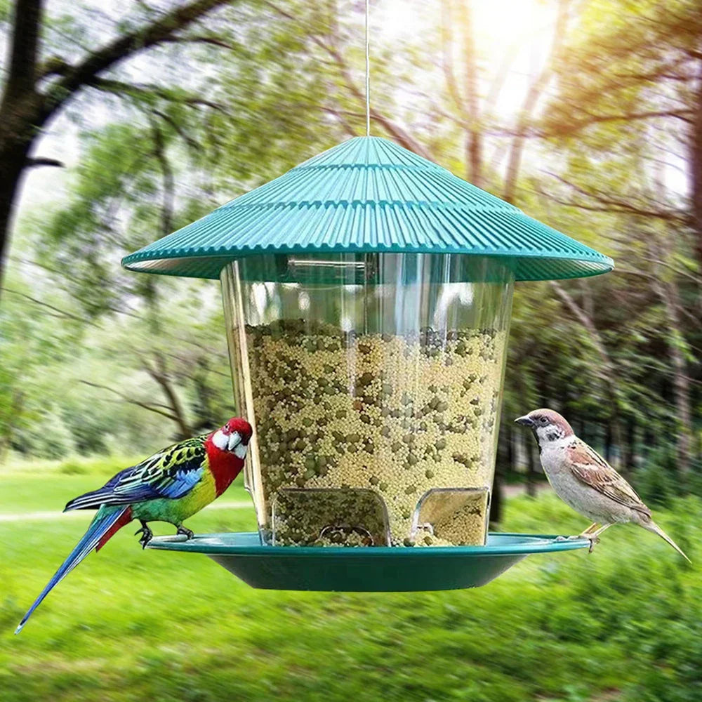 Mangeoire Suspendue pour Oiseaux – Toit Résistant & Grande Capacité