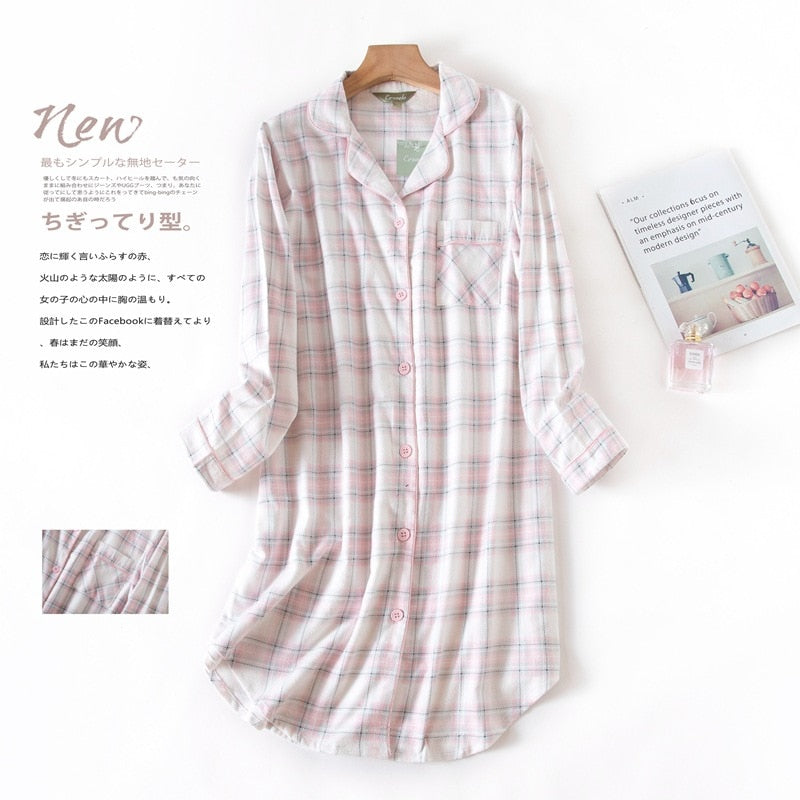 Chemise de nuit en coton & flanelle