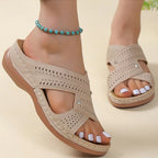 Sandales compensées peep toe pour femme