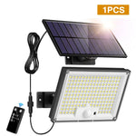 Lampe Solaire d'Extérieur 172LED - Étanche avec Détecteur de Mouvement et telecommande