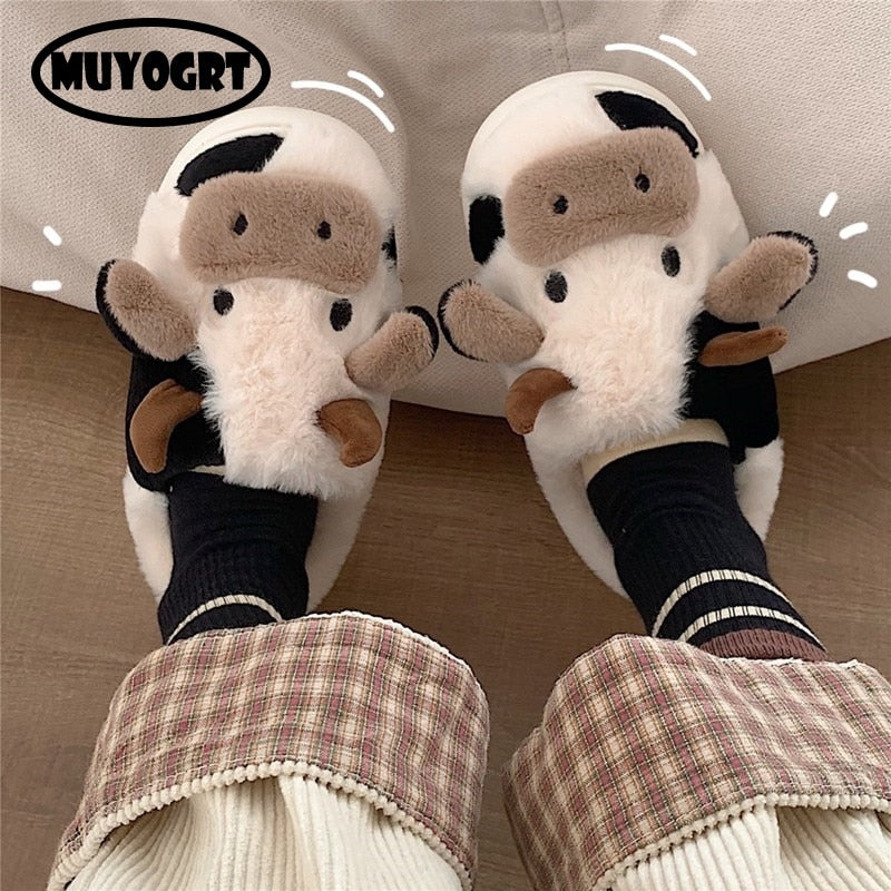 CUTE COW -  Pantoufles chaudes et moelleuses