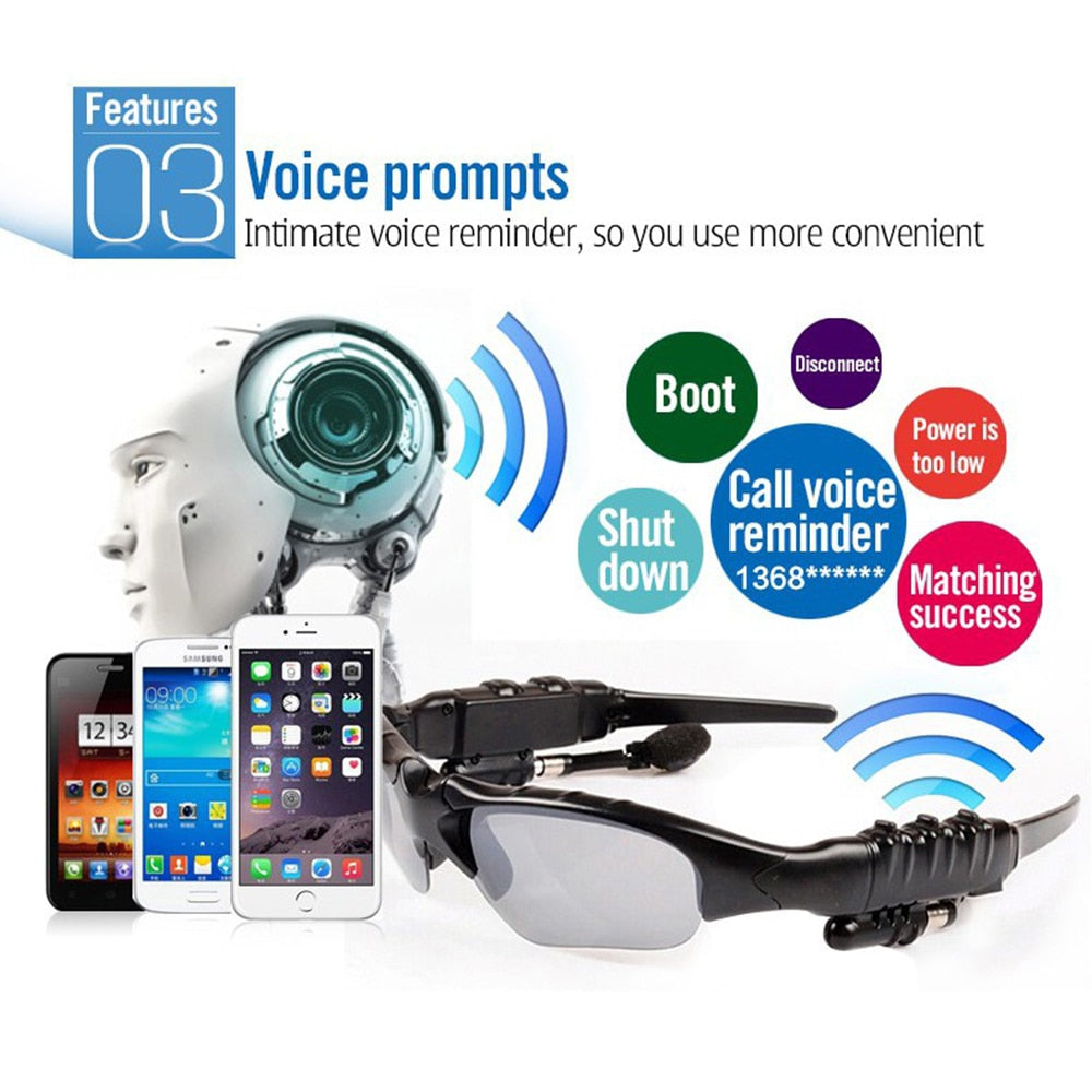Lunettes de sport polarisée -  Oreillette Bluetooth 2.0