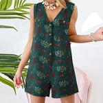 Combinaison short d'éte légère en Coton et lin