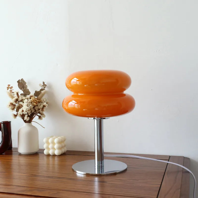 Lampe macaron en verre Rétro années 60