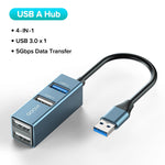 Hub USB Type C 4 en 1 - USB 3.0 Transfert rapide