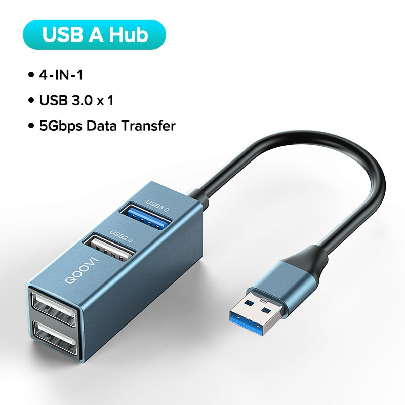 Hub USB Type C 4 en 1 - USB 3.0 Transfert rapide