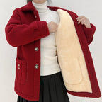 Manteau femme en laine polaire épaisse
