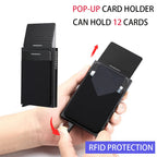 Porte-carte anti-RFID en aluminium - Pop-up automatique