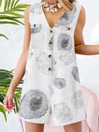 Combinaison short d'éte légère en Coton et lin