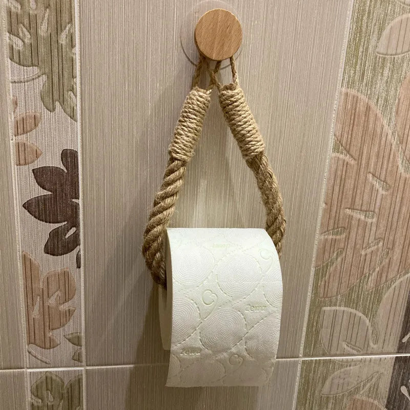 Porte-papier en corde Vintage - Sans clou ni vis