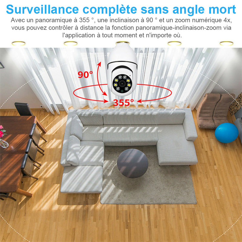 Caméra ampoule connectée - Vision HD 360°