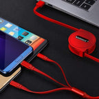 Câble USB rétractable 3 en 1 - 1 câble acheté = 1 OFFERT